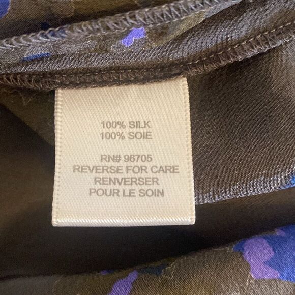 Rebecca Taylor Gray Silk Floral Maxi Dress Size 8 - Picture 10 of 12